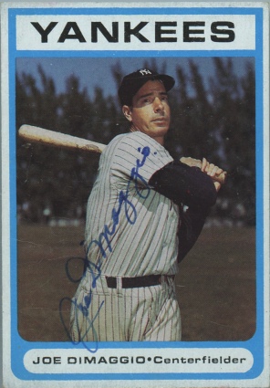 Joe DiMaggio Autographed Card (JSA)