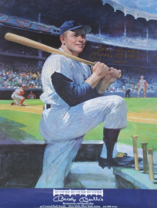 Mickey Mantle Autographed Oversized Restaurant Poster (JSA)