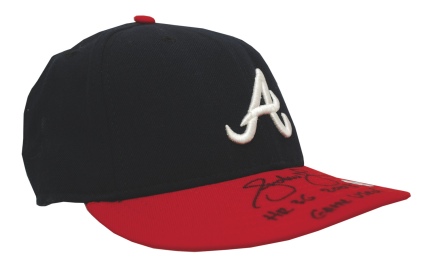 2003 Andruw Jones Atlanta Braves Game-Used and Autographed Cap (36th HR of 2003) (JSA) (Jones LOA)