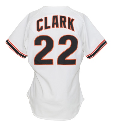 1990 Will Clark SF Giants Game-Used Home Jersey