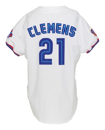 1997 Roger Clemens Toronto Blue Jays Game-Used & Autographed Home Jersey (Team COA) (Cy Young Season) (JSA)