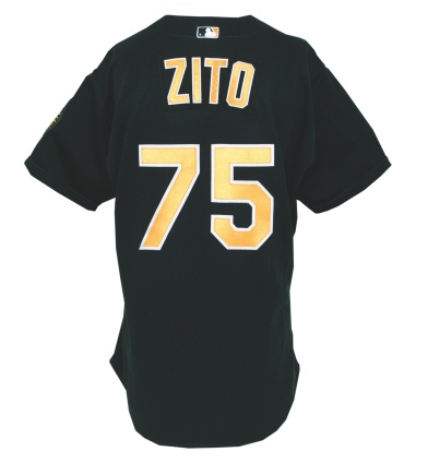 Lot of 2001 Oakland As Game-Used Jerseys - Tim Hudson Road & Barry Zito Alternate (2)