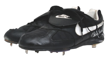 2001 Rickey Henderson San Diego Padres Game-Used & Autographed Cleats (JSA)