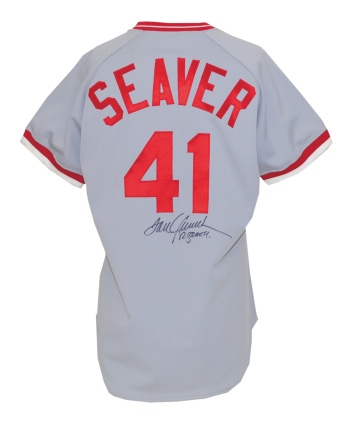 1982 Tom Seaver Cincinnati Reds Game-Used & Autographed Road Jersey (JSA)