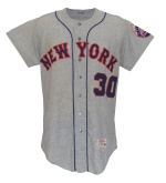 1966 Dennis Ribant NY Mets Game-Used Road Flannel Re-Issued To & Worn by Nolan Ryan in 1967 & S.T. 1968 During His Rookie Campaign (Grob LOA)
