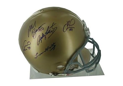Notre Dame 5 Signature Full Size Helmet (Tuck, Bavaro, Holtz, Fasano, Ruettiger) (Steiner COA)