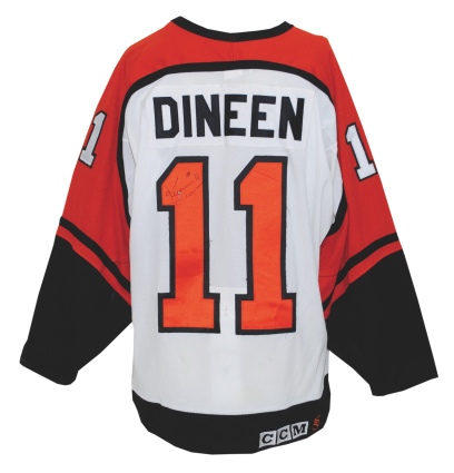 1993-94 Kevin Dineen Philadelphia Flyers Game-Used & Autographed Jersey (JSA) (Byron LOA) (Schilling Collection-LOA)