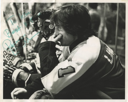 Pelle Lindbergh Philadelphia Flyers Autographed Photo (Rare) (JSA)