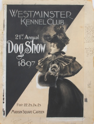 1897 Original Westminster Kennel Club 21st Annual Dog Show Catalog Cover Painting