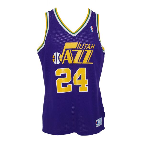 1990-91 Jeff Malone Utah Jazz Game-Used Road Jersey
