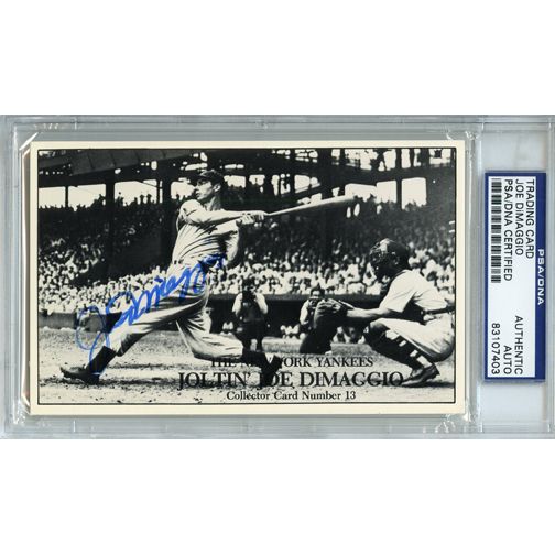 Joe DiMaggio Autographed Trading Card (JSA)