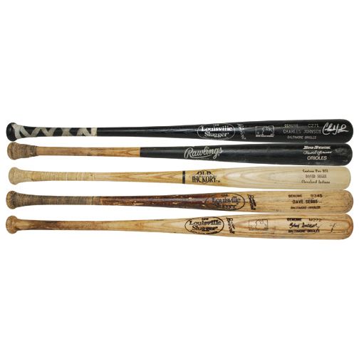 Lot of 5 Baltimore Orioles Players Game-Used Bats - Segui (2), Anderson, Baines & Johnson (5) (PSA/DNA)