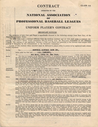 Lot of Al Campanis Baseball Contracts (Campanis Estate) (6)