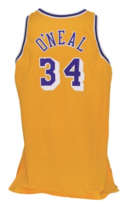 1996-97 Shaquille ONeal LA Lakers Game-Used Home Jersey