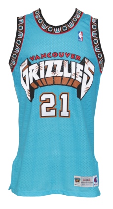 1995-96 Gerald Wilkins Vancouver Grizzlies Game-Used Home Jersey