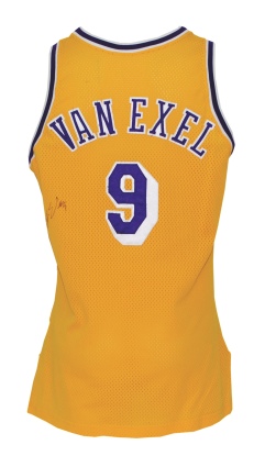 1996-97 Nick Van Exel LA Lakers Game-Used & Autographed Home Jersey & 1996-1997 Worn & Autographed Warm-Up Jacket (2) (JSA)