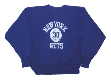 Lot of Al Skinner NY Nets ABA Worn Practice Jerseys & Worn Sweatshirts (4)