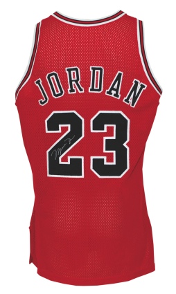 1995-96 Michael Jordan Chicago Bulls Game-Used & Autographed Road Jersey (72-10 Championship Season) (JSA)