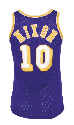 1980-81 Norm Nixon LA Lakers Game-Used Road Uniform (2)