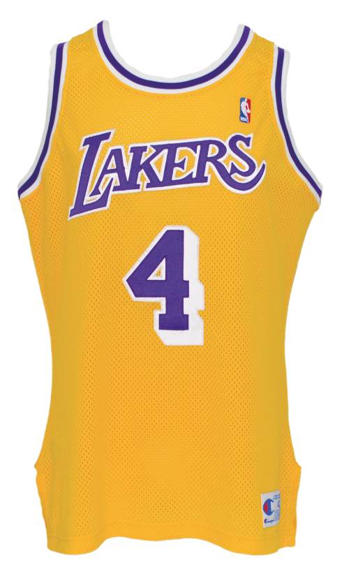 Lot Detail - 1990-91 Byron Scott LA Lakers Game-Used Home Jersey