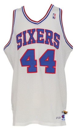 1990-91 Rick Mahorn Philadelphia 76ers Game-Used Home Uniform (2)