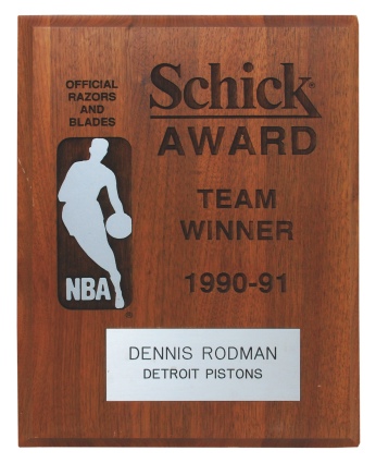 1990-91 Schick Award Team Winner Award (Rodman LOA)