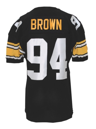 1993 Chad Brown Rookie Pittsburgh Steelers Game-Used Home Jersey