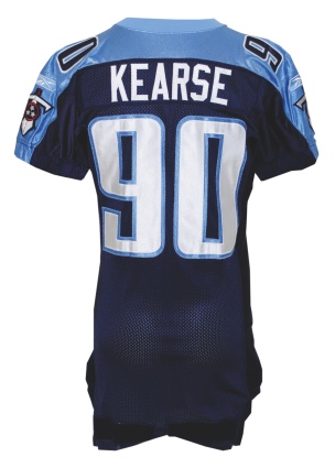 2003 Jevon Kearse Tennessee Titans Game-Used Home Alternate Jersey (Titans COA) (Team Repairs)