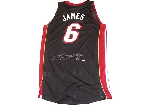 LeBron James Autographed Miami Heat Authentic Road Black Jersey