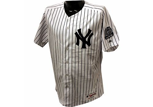 Derek Jeter Autographed Authentic Yankee Jersey w/ 3000th Hit Logo Patch (Signed on Back)