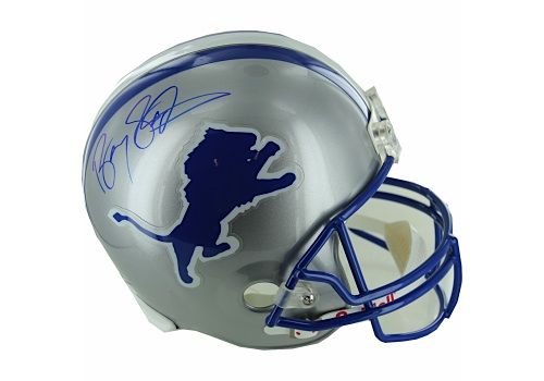 Barry Sanders Autographed Lions Full Size TB Rep Helmets