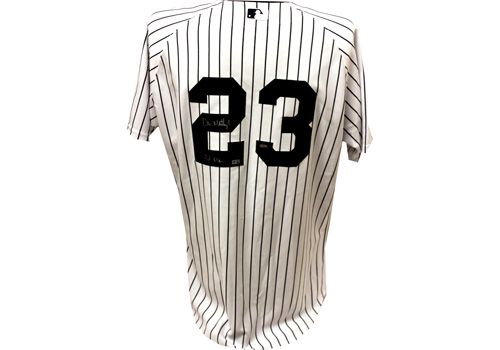 Don Mattingly NYY Authentic Home Jersey w/" Hit Man" Insc (MLB Auth) (Signed on Back)