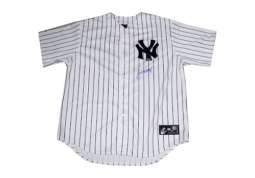 AJ Burnett Replica Yankees Pinstripe Jersey (No Patches) (MLB Auth)