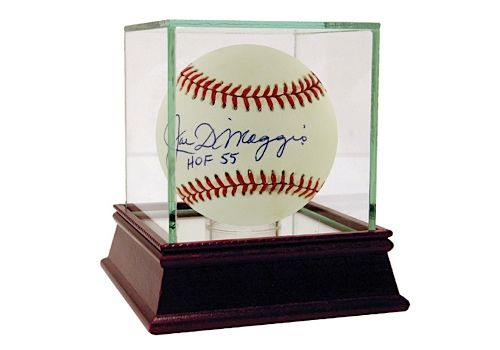 Joe DiMaggio Single Signed AL Baseball Inscribed HOF (PSA/DNA Holo Only)
