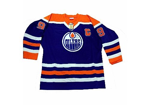 Wayne Gretzky Autographed Oilers Blue Jersey (Signed on Front) (WG Auth)
