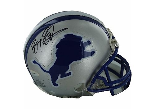Barry Sanders Signed Detroit Lions Mini Helmet (Tri Star Auth)