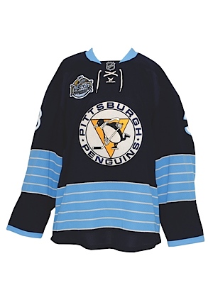 1/1/2011 Alex Goligoski Pittsburgh Penguins Winter Classic Game-Used Retro Home Jersey (NHL LOA)