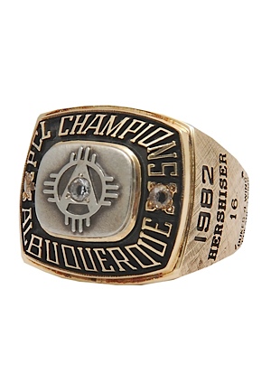 1982 Orel Hershiser Albuquerque Dukes PCL Championship Ring (Hershiser LOA)
