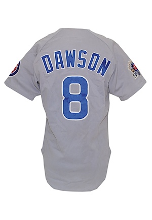 1990 Andre Dawson Chicago Cubs Game-Used & Autographed Road Jersey (JSA)