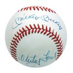 "Mickey Mickey" (Mantle) Autographed Baseball with Whitey Ford (Very Rare) (JSA)
