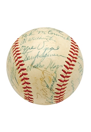 1957 NY Giants Team Autographed Baseball (JSA) (Last Year in NY)