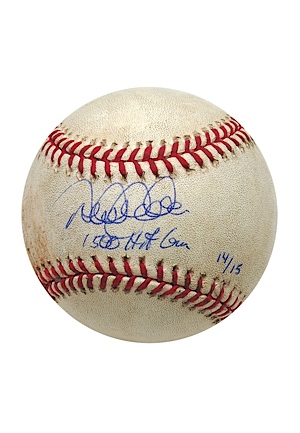 8/16/2003 Derek Jeter NY Yankees Game-Used & Autographed LE Baseball Inscribed "1500 Career Hit Game" (Steiner & MLB Holograms) (JSA)