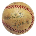 Babe Ruth & Lou Gehrig Autographed Baseball (JSA)