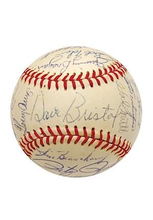 1969 Cincinnati Reds Team Autographed Baseball (JSA)