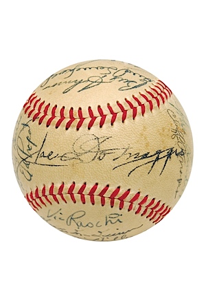 1948 NY Yankees Team Autographed Baseball (JSA)