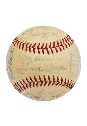 1961 NY Yankees World Championship Team Team Autographed Baseball with Some Detroit Tigers (JSA)  