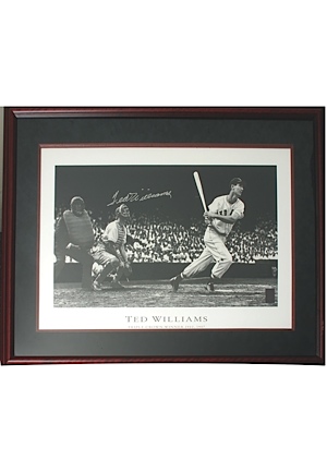 Framed Ted Williams Autographed Print (JSA)