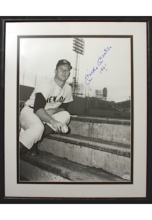 Framed Limited Edition Mickey Mantle Autographed Photo Inscribed "1961" (Full JSA LOA)