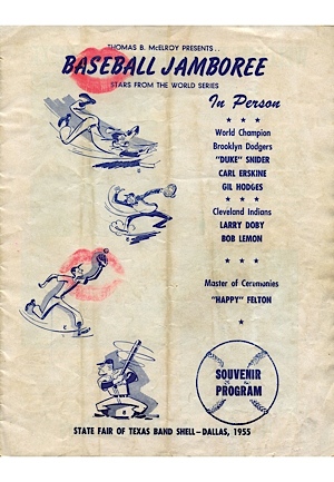 1955 Original Baseball Jamboree Program Autographed by Hodges, Snider & Others (JSA)