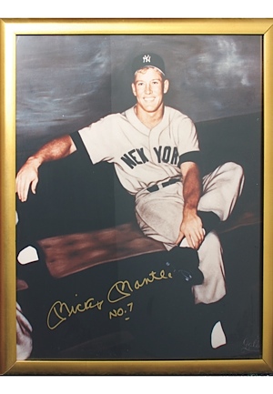 Framed Mickey Mantle Autographed Photo (Full JSA LOA)